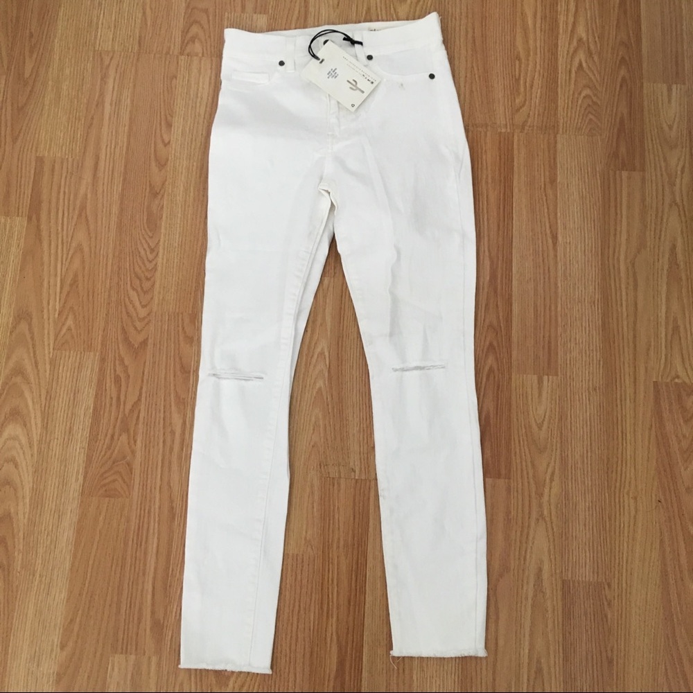 New Pistola White Distressed Jeans 27